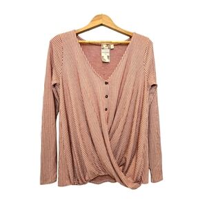 BLU PEPPER Anthropologie‎ Surplice Front Terracotta Top.   XSmall